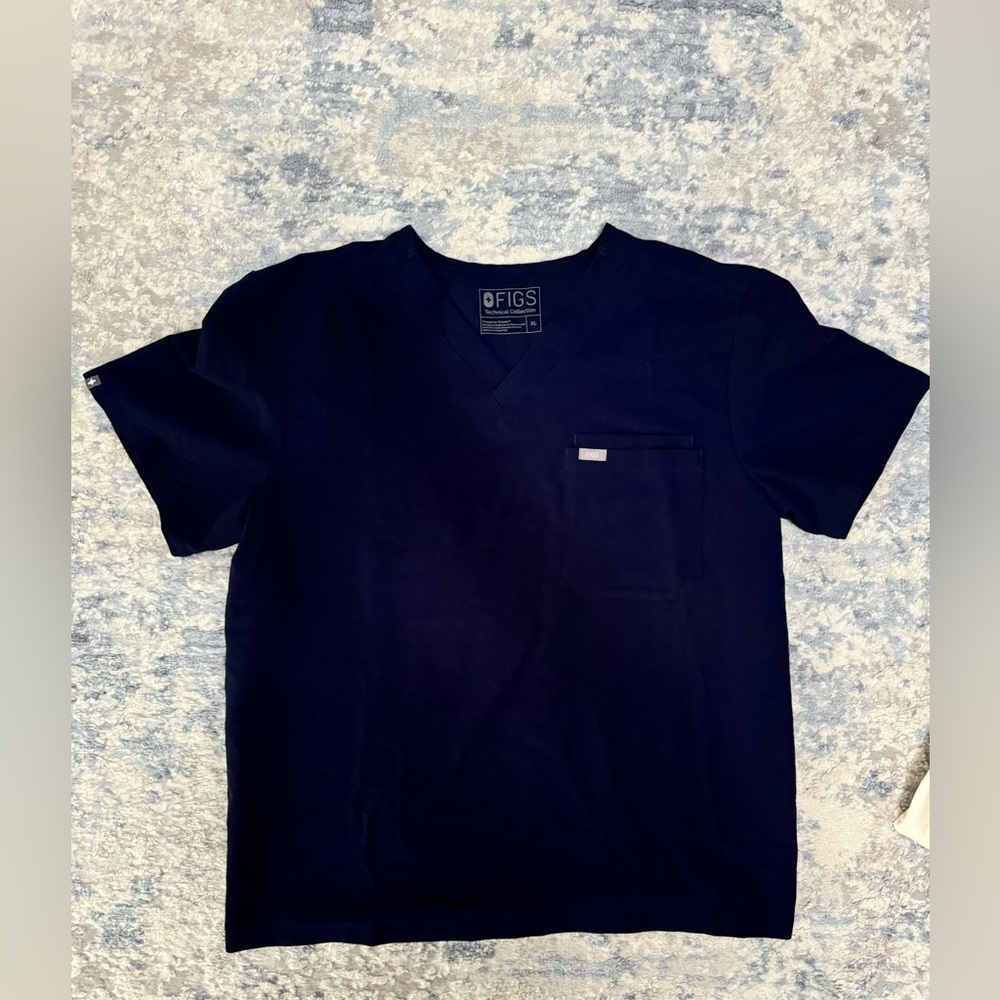 Figs Leon 2 pocket scrub shirt men's Navy blue XL